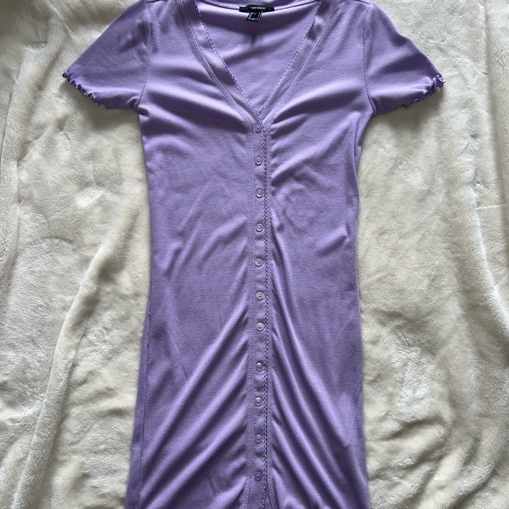 Forever 21 Purple Ribbed Bodycon Mini Dress